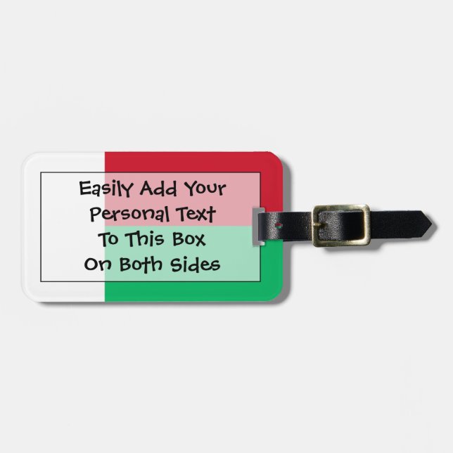Flag of Madagascar Easy ID Personal Luggage Tag (Front Horizontal)