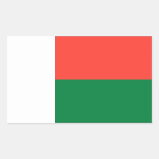 Flag of Madagascar Rectangular Sticker (Front)