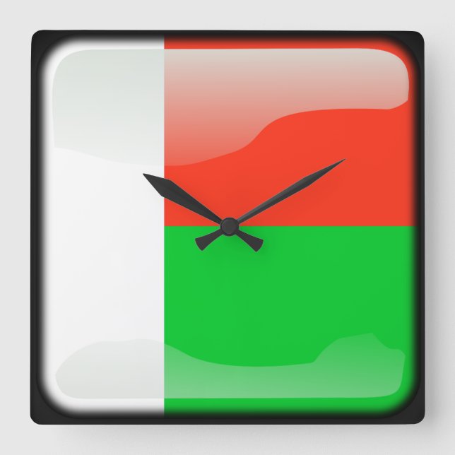 Flag of Madagascar Square Wall Clock (Front)