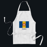 Flag of Madeira Adult Apron<br><div class="desc">The flag of the Madeira archipelago consists of a blue-gold-blue vertical triband with a red-bordered white Cross of Christ in the centre. Many have claimed its design to have been inspired by the flag of the now deceased Madeira Archipelago Liberation Front.</div>