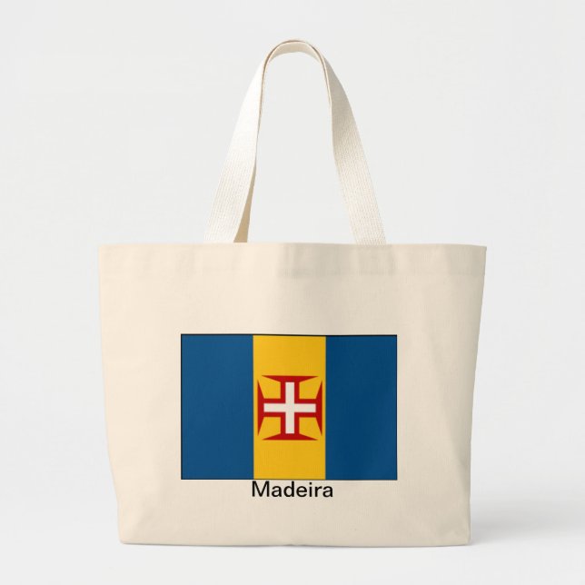 Flag of Madeira Large Tote Bag (Front)