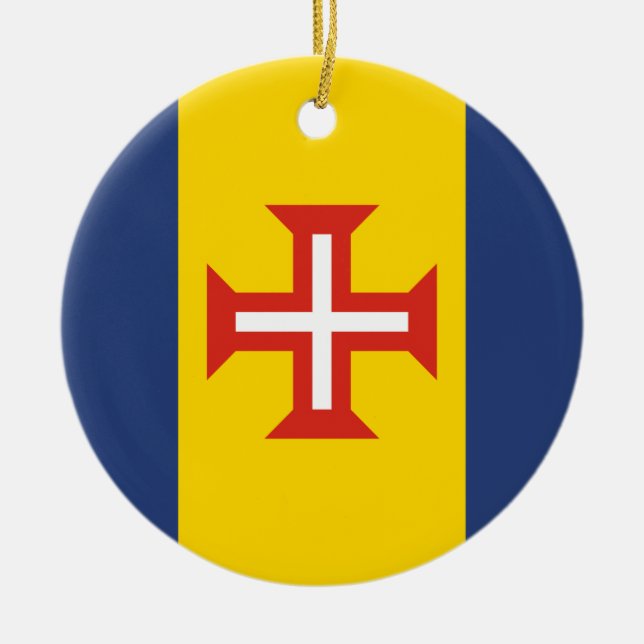 Flag of Madeira, Portugal Ceramic Ornament (Front)