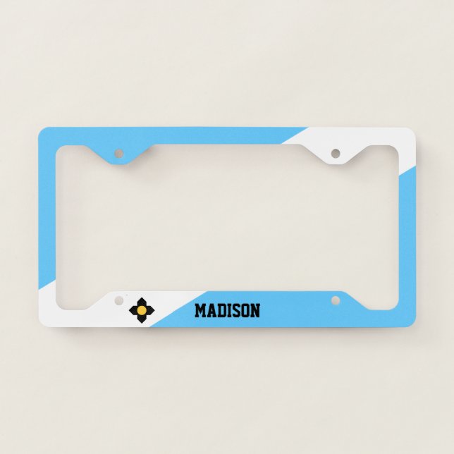 Flag of Madison, Wisconsin License Plate Frame (Front)
