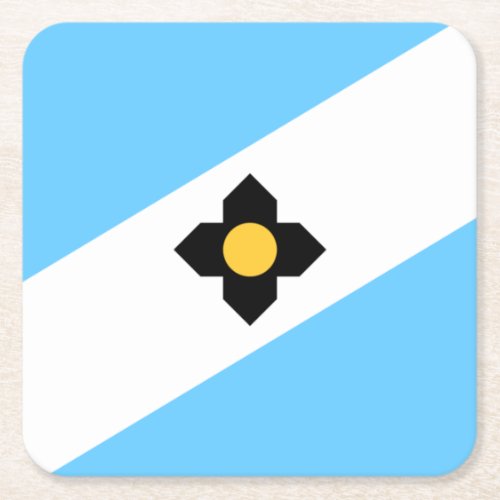 Flag of Madison Wisconsin Square Paper Coaster