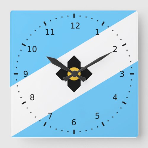 Flag of Madison Wisconsin Square Wall Clock