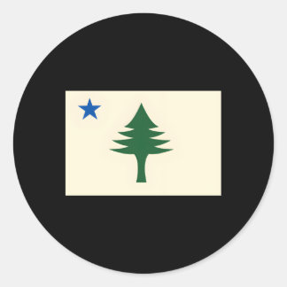 Flag Of Maine 1901 Maine State Flag E Tree State Classic Round Sticker