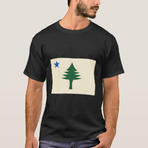Flag Of Maine 1901 Maine State Flag E Tree State T-Shirt