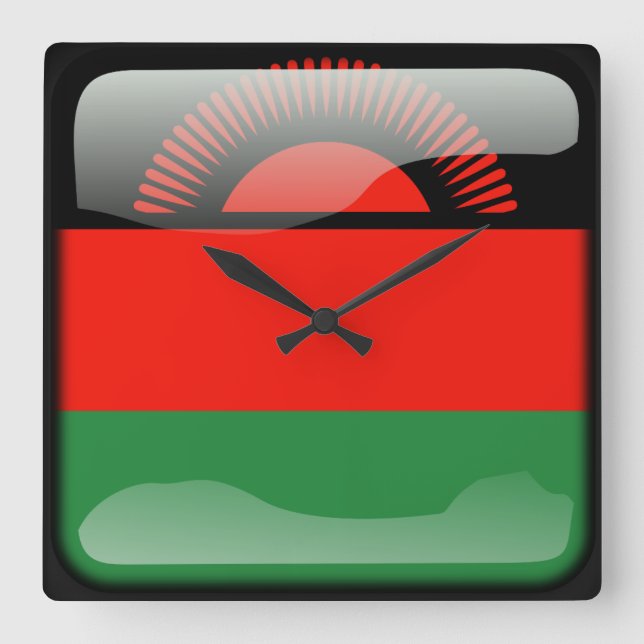 Flag of Malawi Square Wall Clock (Front)
