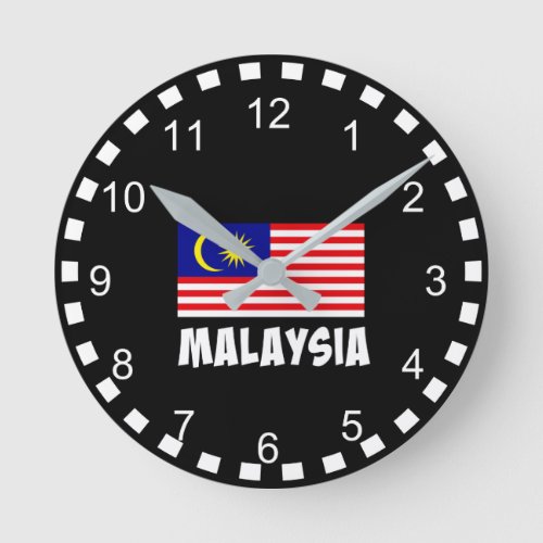 Flag of Malaysia Round Clock