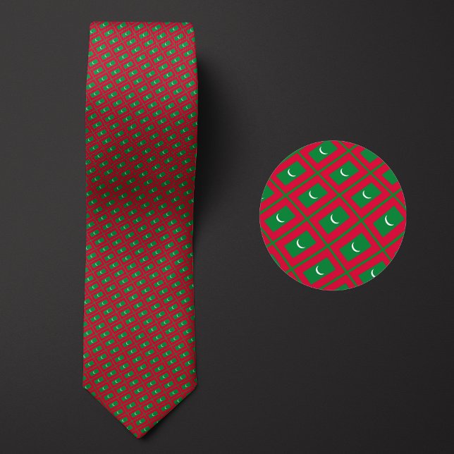 Flag of Maldives Pattern Neck Tie (Creator Uploaded)