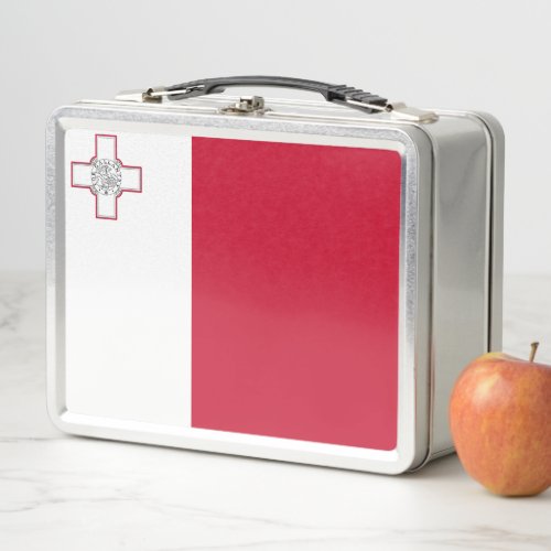 Flag of Malta Classic Round Sticker Metal Lunch Box