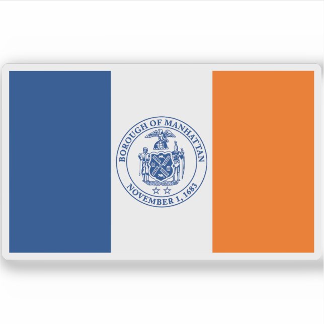 Flag of Manhattan, New York City, USA Sticker (Front)