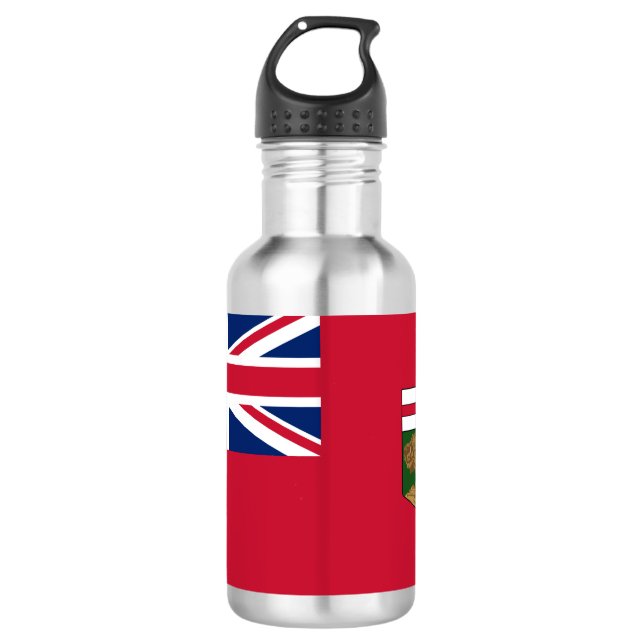 Flag of Manitoba Stainless Steel Water Bottle (Front)