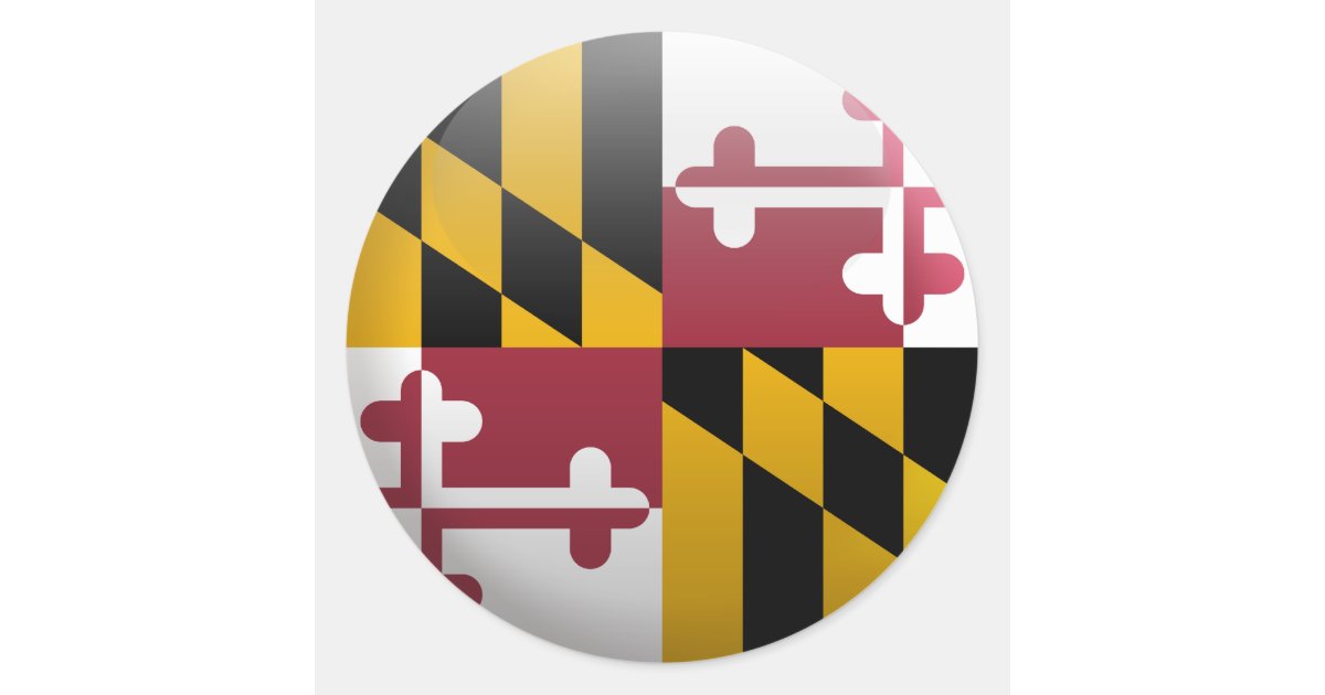 Flag of Maryland Classic Round Sticker | Zazzle