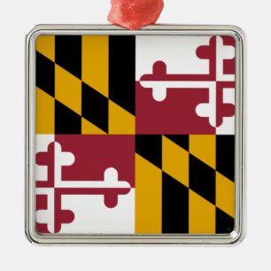 Flag of Maryland (US State) Metal Ornament