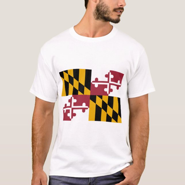 Flag of Maryland (US State) T-Shirt (Front)
