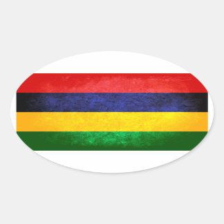 Flag of Mauritius Oval Sticker