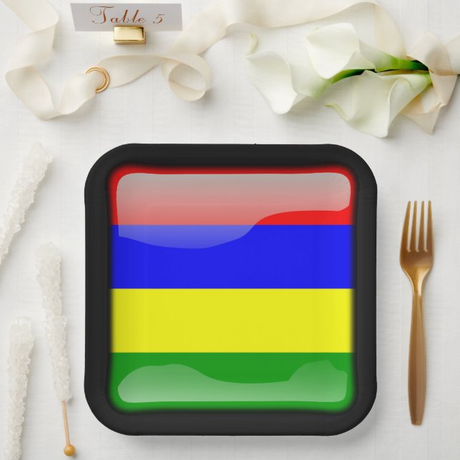 Flag of Mauritius Paper Plates (Wedding)