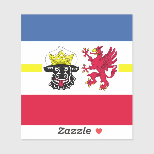 Flag of Mecklenburg Vinyl Sticker (Sheet)