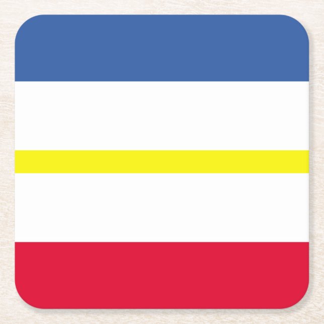 Flag of Mecklenburg-Western Pomerania Square Paper Coaster (Front)