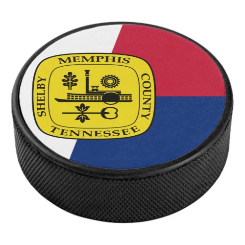 Flag of Memphis Tennessee Hockey Puck