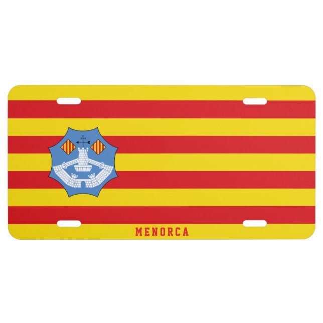 Flag of Menorca, Spain License Plate (Front)