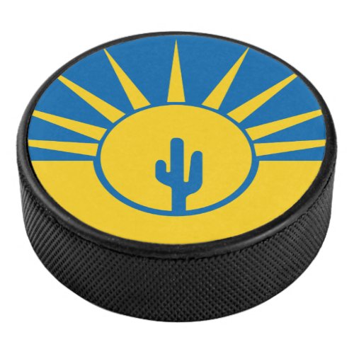 Flag of Mesa Arizona Hockey Puck
