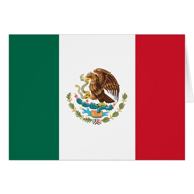 Flag of Mexico Blank Inside Greeting Cards (Front Horizontal)