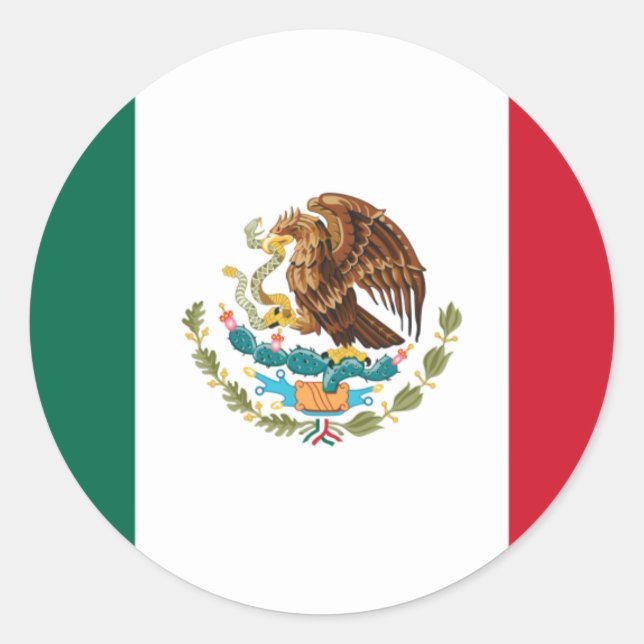 Flag of Mexico Classic Round Sticker (Front)