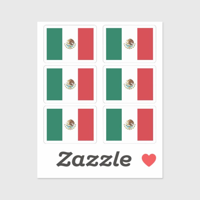 Flag of Mexico Collection pack of 6 Sticker (Sheet)