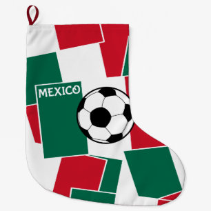 Flag of Mexico Football Large Christmas Stocking