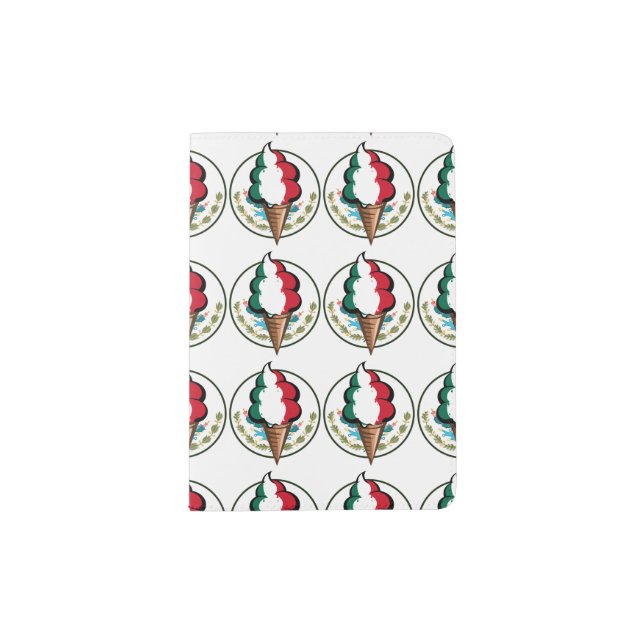 Flag of Mexico funny summer ice cream Passport Holder (Front)