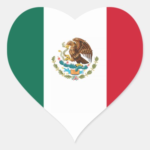 Flag of Mexico Heart Sticker