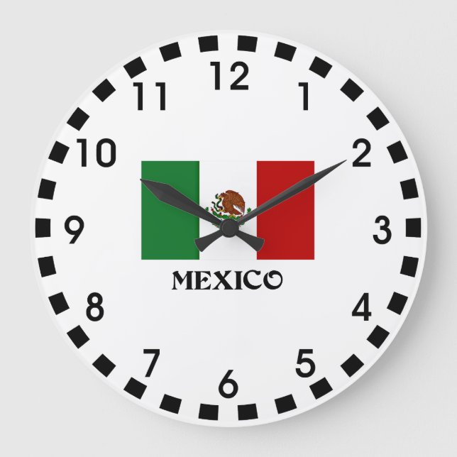 Flag of Mexico Large Clock (Front)