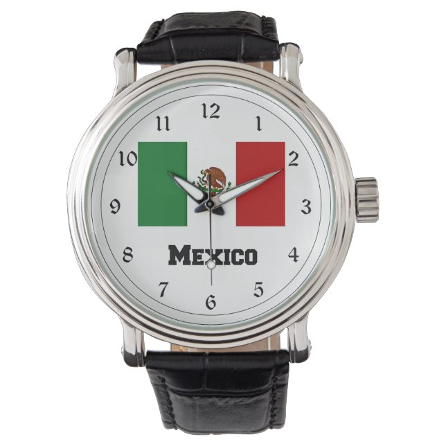 Flag of Mexico Large Clock Watch (Front)