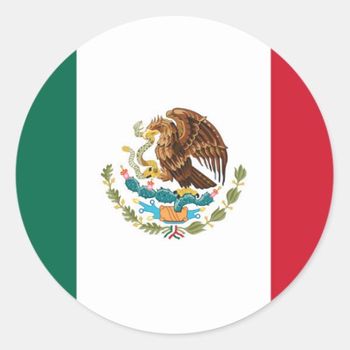 Flag of Mexico _ Mexican Flag _ Bandera de Mxico Classic Round Sticker