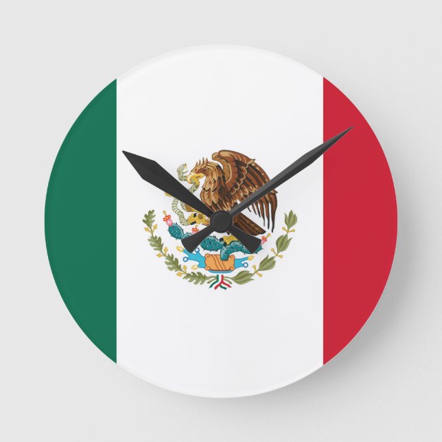 Flag of Mexico - Mexican Flag - Flag of Mexico Round Clock (Front)