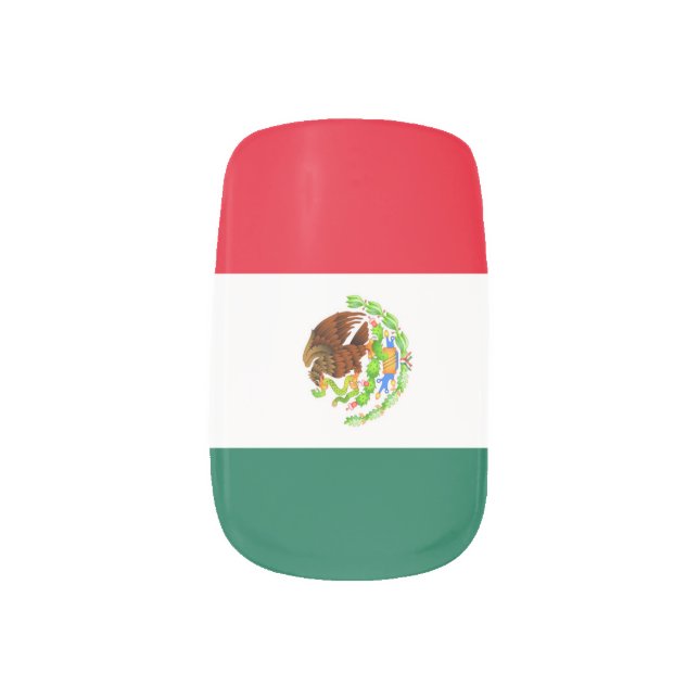 Flag of Mexico Minx Nail Art (Right Thumb)