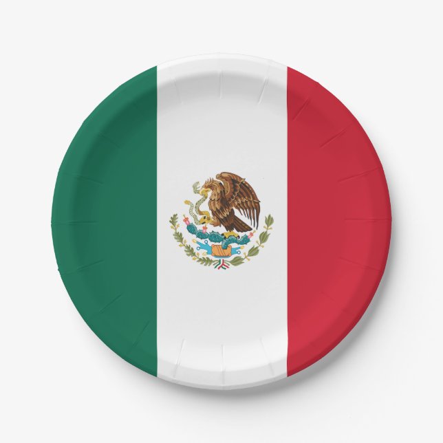 Flag of Mexico Paper Plates (Front)
