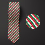 Flag of Mexico Pattern Neck Tie<br><div class="desc">Flag of Mexico Pattern Necktie highlights the national colors of the country from a distance by employing a clever angled design. Upon closer inspection,  the seamless repeatable pattern of tiny flags showcases the country's national banner in an aesthetically pleasing way.</div>