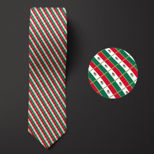 Flag of Mexico Pattern Neck Tie