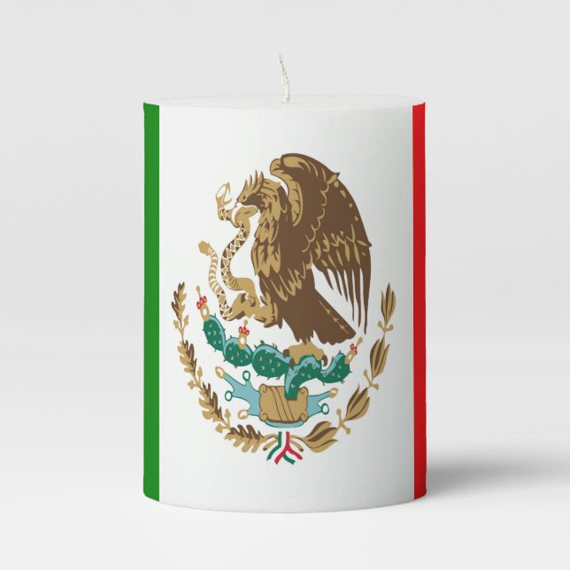 Flag of Mexico Pillar Candle (Front)