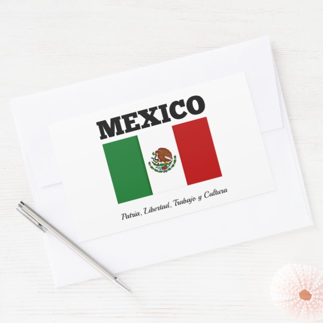 Flag of Mexico  Rectangular Sticker (Envelope)
