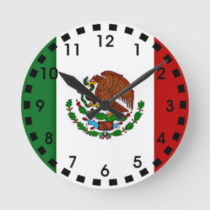 Flag of Mexico Round Clock