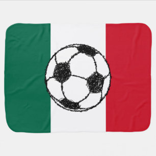 Flag of Mexico   Soccer ball Baby Blanket