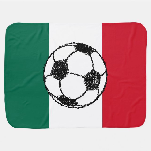 Flag of Mexico | Soccer ball Baby Blanket (Horizontal)
