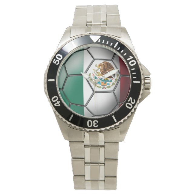 Flag of Mexico Soccer Ball Watch (Front)