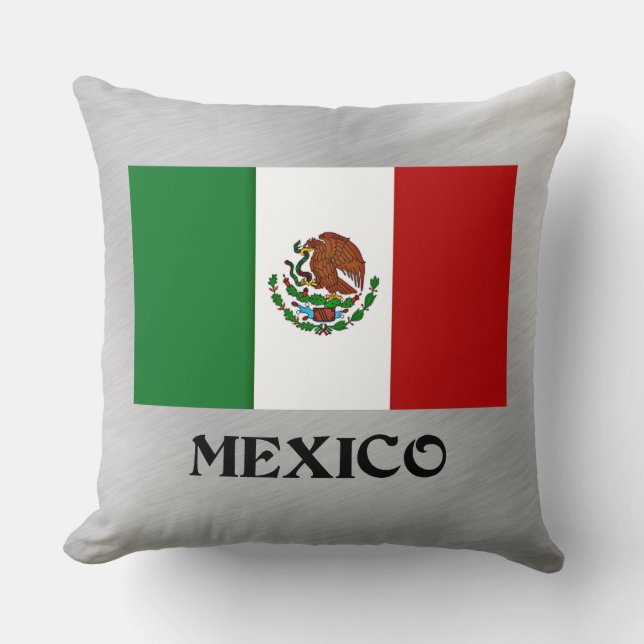 Flag of Mexico Throw Pillow (Front)