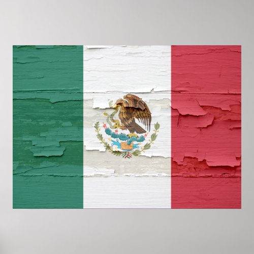 Flag of Mexico Weathered Poster