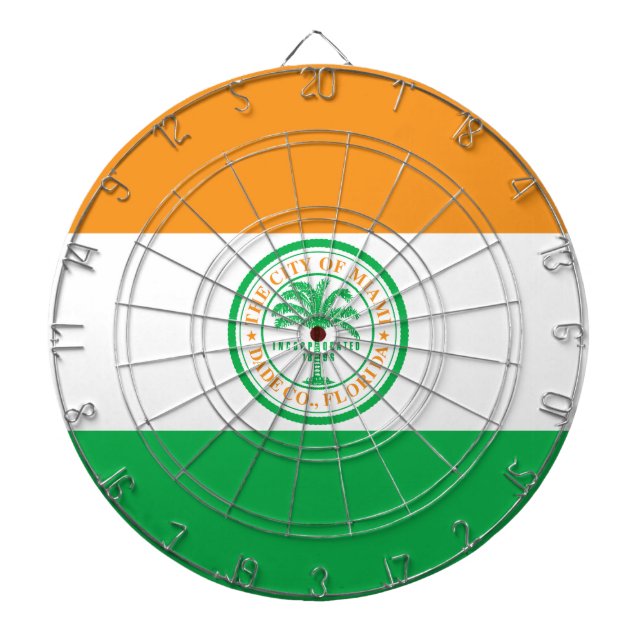 Flag of Miami, Florida Dart Board (Front)